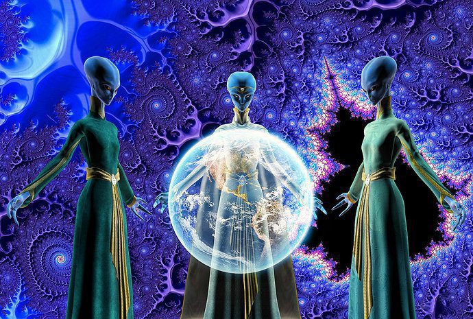 Arcturian trio holding Earth